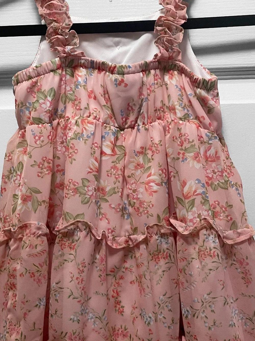 Jona Michelle Toddler Pink Floral Tiered A-Line Dress